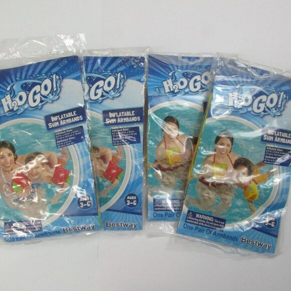 4x New Bestway H2O GO Children Splash and Play Inflatable Swim Dolphin Arm Bands - Picture 3 of 11